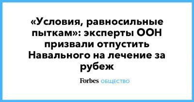Алексей Навальный - «Условия, равносильные пыткам»: эксперты ООН призвали отпустить Навального на лечение за рубеж - forbes.ru