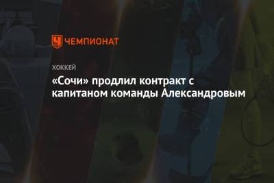 «Сочи» продлил контракт с капитаном команды Александровым - championat.com - Сочи