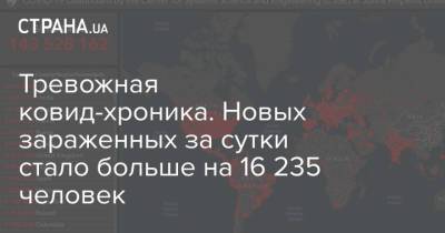 Максим Степанов - Тревожная ковид-хроника. Новых зараженных за сутки стало больше на 16 235 человек - strana.ua - Киев - Киевская обл. - Запорожская обл. - Харьковская обл. - Днепропетровская обл.