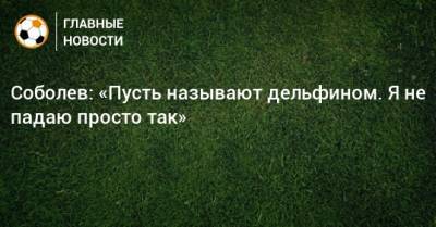 Александр Соболев - Соболев: «Пусть называют дельфином. Я не падаю просто так» - bombardir.ru