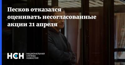 Владимир Путин - Алексей Навальный - Дмитрий Песков - Песков отказался оценивать несогласованные акции 21 апреля - nsn.fm - Москва