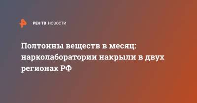 Ирина Волк - Полтонны веществ в месяц: нарколаборатории накрыли в двух регионах РФ - ren.tv - Московская обл. - Тульская обл. - Московская область