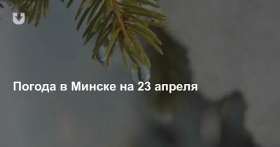 Погода в Минске на 23 апреля - news.tut.by - Минск - Минская обл.