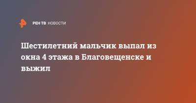 Шестилетний мальчик выпал из окна 4 этажа в Благовещенске и выжил - ren.tv - Амурская обл. - Благовещенск