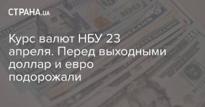 Курс валют НБУ 23 апреля. Перед выходными доллар и евро подорожали - strana.ua