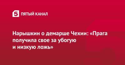 Сергей Нарышкин - Якуб Кулганек - Нарышкин о демарше Чехии: «Прага получила свое за убогую и низкую ложь» - 5-tv.ru - Москва - Россия - Чехия - Прага