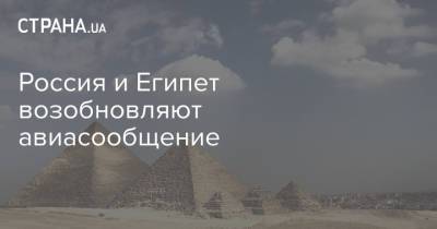 Владимир Путин - Дмитрий Песков - Россия и Египет возобновляют авиасообщение - strana.ua - Россия - Египет - Турция