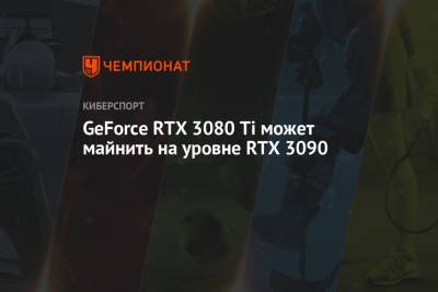 GeForce RTX 3080 Ti может майнить на уровне RTX 3090 - championat.com