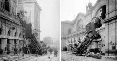 Крушение поезда на вокзале Монпарнас в редких снимках 1895 года - skuke.net - Париж - Интересно