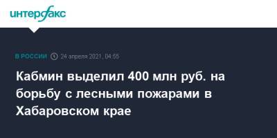 Михаил Мишустин - Михаил Дегтярев - Виктория Абрамченко - Кабмин выделил 400 млн руб. на борьбу с лесными пожарами в Хабаровском крае - interfax.ru - Москва - Хабаровский край