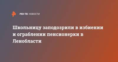 Школьницу заподозрили в избиении и ограблении пенсионерки в Ленобласти - ren.tv - Ленинградская обл. - район Приозерский