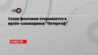 Сезон фонтанов открывается в музее-заповеднике «Петергоф» - echo.msk.ru