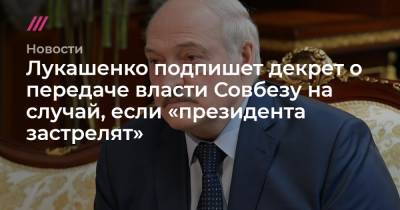 Лукашенко подпишет декрет о передаче власти Совбезу на случай, если «президента застрелят» - tvrain.ru