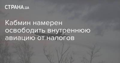 Денис Шмыгаль - Кабмин намерен освободить внутреннюю авиацию от налогов - strana.ua