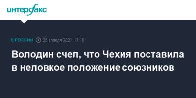 Вячеслав Володин - Милош Земан - Володин счел, что Чехия поставила в неловкое положение союзников - interfax.ru - Москва - Чехия