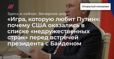 Владимир Путин - Нина Хрущева - «Игра, которую любит Путин»: почему США оказались в списке «недружественных стран» перед встречей президента с Байденом - tvrain.ru