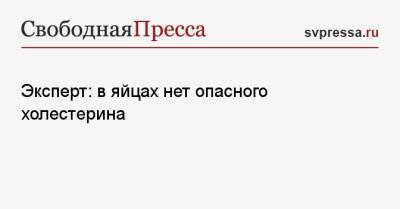 Михаил Гинзбург - Эксперт: в яйцах нет опасного холестерина - svpressa.ru