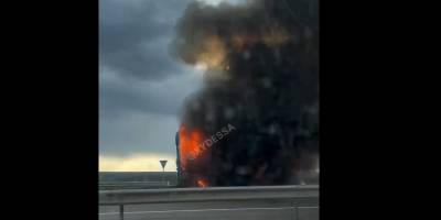 На трассе Одесса-Киев загорелась фура, в сети переживают о судьбе водителя, видео - ТЕЛЕГРАФ - telegraf.com.ua - Киев - Одесса - Житомир