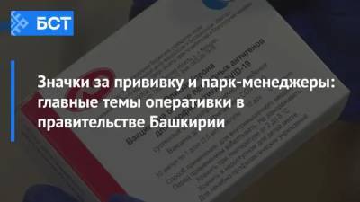 Андрей Назаров - Максим Забелин - Значки за прививку и парк-менеджеры: главные темы оперативки в правительстве Башкирии - bash.news - Башкирия