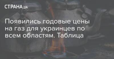 Появились годовые цены на газ для украинцев по всем областям. Таблица - strana.ua - Киев - Полтава - Тарифы