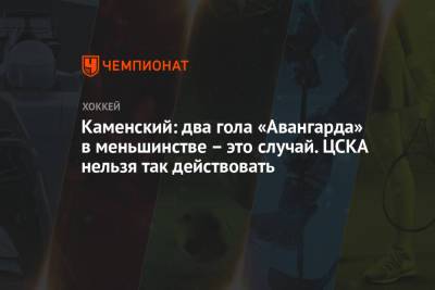 Валерий Каменский - Каменский: два гола «Авангарда» в меньшинстве — это случай. ЦСКА нельзя так действовать - championat.com