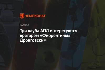 Никола Скира - Три клуба АПЛ интересуются вратарём «Фиорентины» Дронговским - championat.com