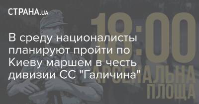 Владимир Вятрович - В среду националисты планируют пройти по Киеву маршем в честь дивизии СС "Галичина" - strana.ua - Киев - Львов