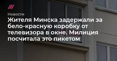 Жителя Минска задержали за бело-красную коробку от телевизора в окне. Милиция посчитала это пикетом - tvrain.ru - Минск - Лепель