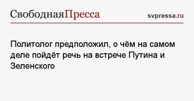 Владимир Зеленский - Владимир Путин - Сергей Марков - Политолог предположил, о чём на самом деле пойдёт речь на встрече Путина и Зеленского - svpressa.ru - ДНР - ЛНР
