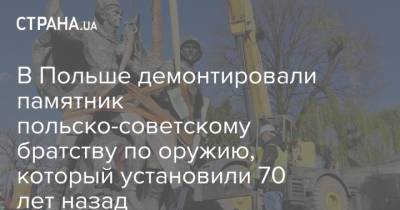 В Польше демонтировали памятник польско-советскому братству по оружию, который установили 70 лет назад - strana.ua - Польша