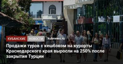 Продажи туров с кешбэком на курорты Краснодарского края выросли на 250% после закрытия Турции - kubnews.ru - Анапа - Сочи - Краснодарский край - Турция