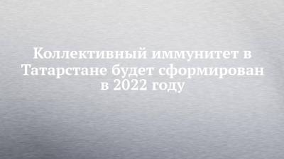Дмитрий Лопушов - Коллективный иммунитет в Татарстане будет сформирован в 2022 году - chelny-izvest.ru - респ. Татарстан
