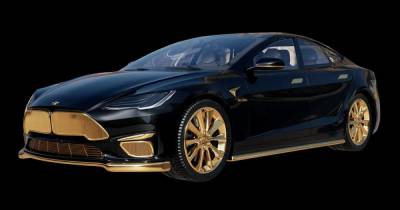 Золотая Tesla. В России покрыли настоящим золотом электрокар Model S (видео) - focus.ua - Россия