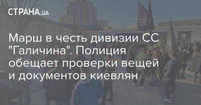 Марш в честь дивизии СС "Галичина". Полиция обещает проверки вещей и документов киевлян - strana.ua - Киев - Львов