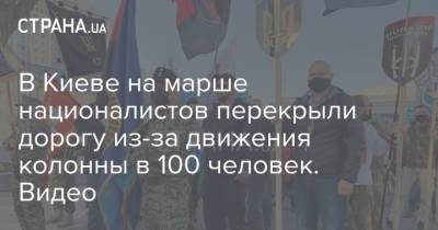В Киеве на марше националистов перекрыли дорогу из-за движения колонны в 100 человек. Видео - strana.ua - Киев - Львов