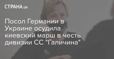 Анка Фельдгузен - Посол Германии в Украине осудила киевский марш в честь дивизии СС "Галичина" - strana.ua - Киев