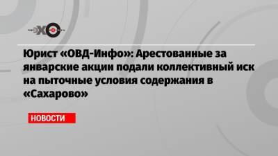 Юрист «ОВД-Инфо»: Арестованные за январские акции подали коллективный иск на пыточные условия содержания в «Сахарово» - echo.msk.ru - Москва