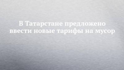 В Татарстане предложено ввести новые тарифы на мусор - chelny-izvest.ru - респ. Татарстан