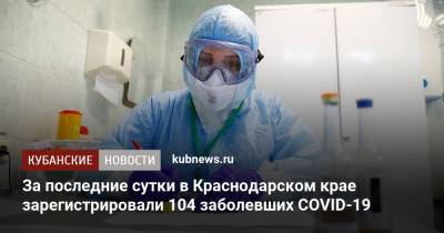 За последние сутки в Краснодарском крае зарегистрировали 104 заболевших COVID-19 - kubnews.ru - Анапа - Сочи - Краснодарский край - Краснодар - Славянск - Геленджик - район Динский - Абинск - Новокубанск