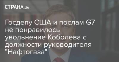 Андрей Коболев - Нед Прайс - Госдепу США и послам G7 не понравилось увольнение Коболева с должности руководителя "Нафтогаза" - strana.ua - США