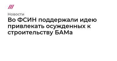 Во ФСИН поддержали идею привлекать осужденных к строительству БАМа - tvrain.ru
