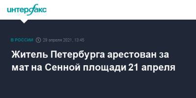 Житель Петербурга арестован за мат на Сенной площади 21 апреля - interfax.ru - Москва - Ленинградская обл. - Петербурга - Петербург