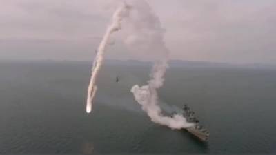 Неудачный запуск ракеты "Калибр" с российского корабля попал на видео - piter.tv