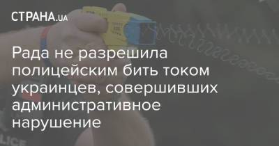 Рада не разрешила полицейским бить током украинцев, совершивших административное нарушение - strana.ua