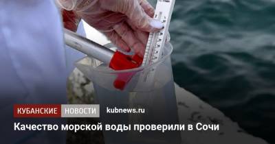 Качество морской воды проверили в Сочи - kubnews.ru - Сочи - Краснодарский край - Черное Море