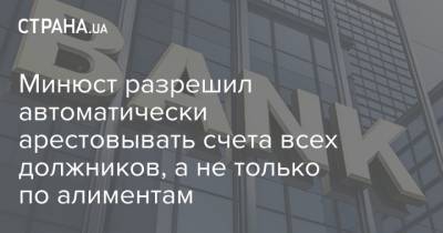 Минюст разрешил автоматически арестовывать счета всех должников, а не только по алиментам - strana.ua