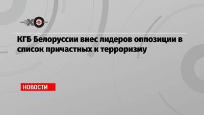 Светлана Тихановская - Павел Латушко - КГБ Белоруссии внес лидеров оппозиции в список причастных к терроризму - echo.msk.ru - Минск