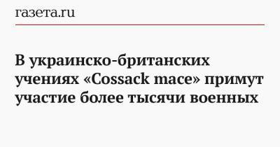 В украинско-британских учениях Cossack mace примут участие более тысячи военных - gazeta.ru - Николаевская обл.