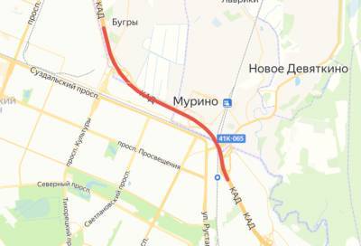 Между развязками с проспектом Культуры и автодорогой Петербург-Матокса на КАД перекроют одну полосу движения - online47.ru - Ленинградская обл. - Санкт-Петербург