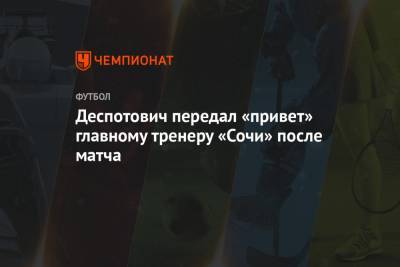 Владимир Федотов - Джордж Деспотович - Деспотович передал «привет» главному тренеру «Сочи» после матча - championat.com - Сочи - Сербия